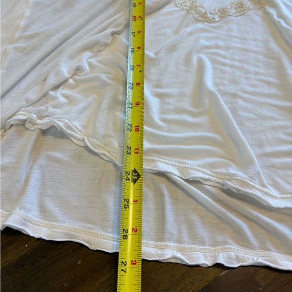 Free People Abigail Tee White Lace Oversized Loose Fit Top Lattice Boho Prarie - Picture 6 of 8